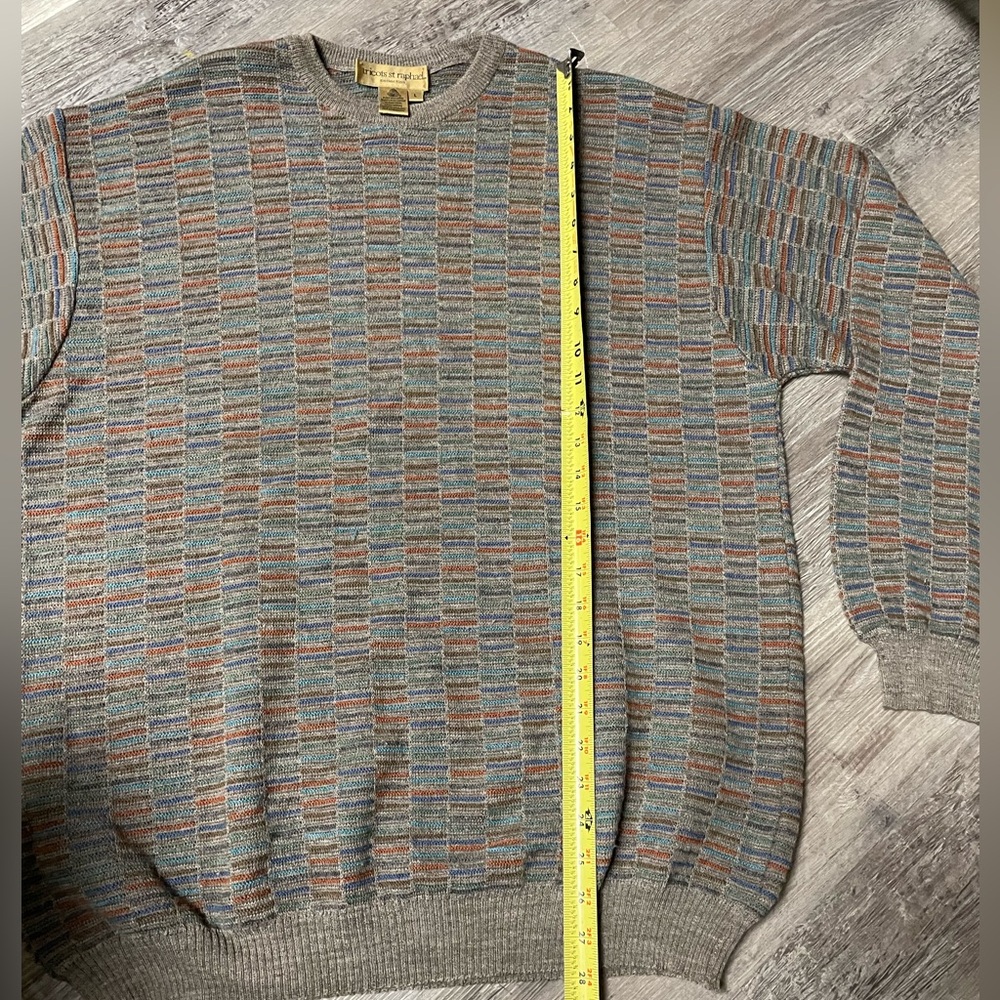 Vintage 1990s Tricots St. Raphael Textured Merino Wool 3D Knit Crewneck Sweater - Picture 11 of 11